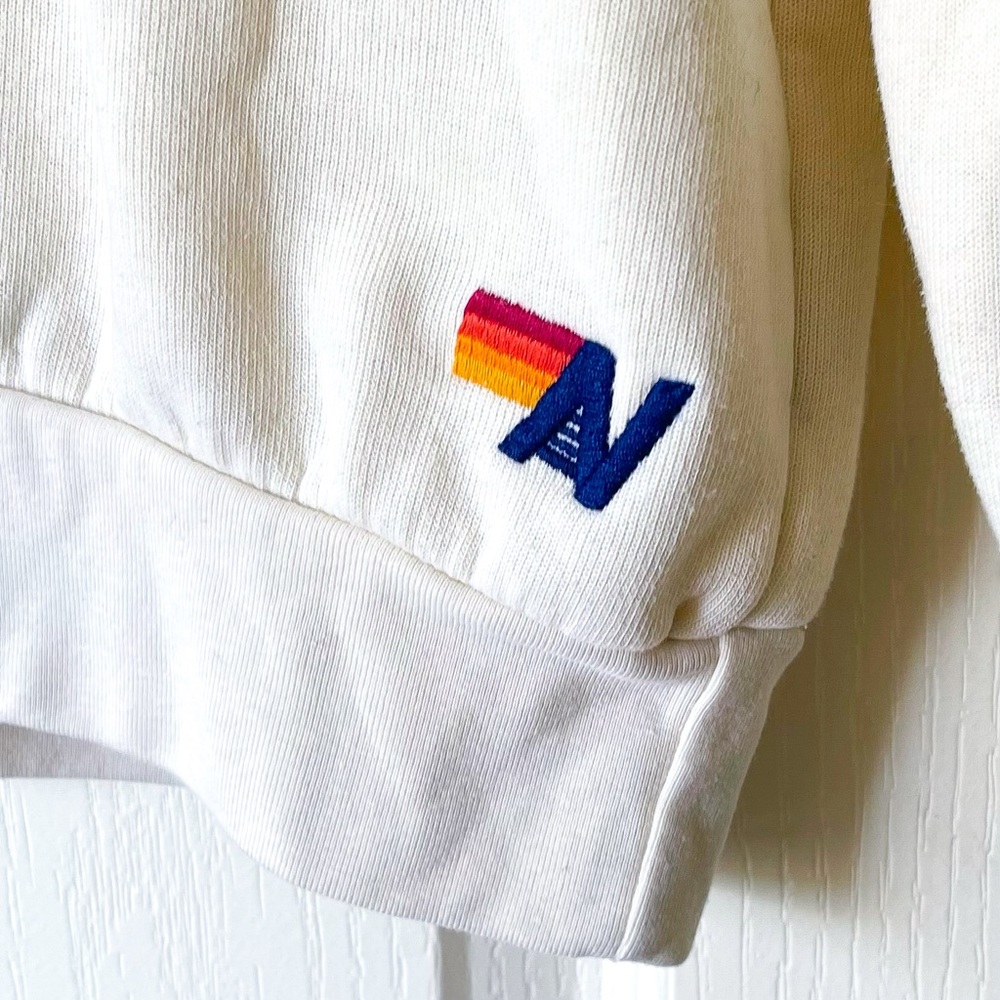 Aviator Nation Daydream Crew Sweatshirt Rainbow Vintage White Small EUC - Picture 3 of 8